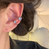 Daiiibabyyy  1 Pair Fashion Shiny Cubic Zircon Ear Cuff For Women Exquisite Crystal Non-Piercing Clip Earrings Wedding Party Jewelry