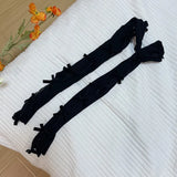 Daiiibabyyy  Y2K Velvet Bow Lace Fingerless Arm Sleeves Women Sheer Glovelettes for Hot Girl Summer Style Fashion Lace Trim Bolero Gloves
