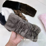 Daiiibabyyy  New Plush Headband Winter Warm Faux Fur Hairband Soft Elastic Hair Bands girls Fluffy Fur Coldproof Ear Warmer Warm Headbands