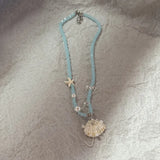 DAIIIBABYYY  -  Trendy Beaded Chain Resin Heart Pendant Necklace for Women Girls New Color Clavicle Chain Delicate Jewelry Gift