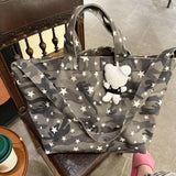 Daiiibabyyy  Camouflage Star Shoulder Bag Large Capacity Sac Femme Canvas Tote Bolso Original Bags for Woman Spacious Durable Bolsos Mujer
