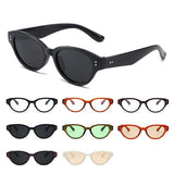 Daiiibabyyy New Fashion Vintage Oval Frame Sunglasses Women Retro Brown UV400 Sun Glasses Ladies Summer Small Cat Eye Punk Y2K Eyewear