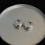 Daiiibabyyy  Luxury Top Quality Smooth Star Zircon Hoop Earrings for Women Girls Metal Chunky Sun Rhinestone Ear Buckle Punk Y2K Jewelry