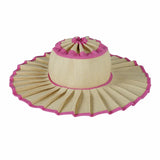 Daiiibabyyy  Plaid Print Ruffle Wide Brim Bucket Hat Foldable Sun Protection Loose Fit Summer Women Straw Hat Casual Chic Lady Sombrero