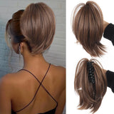 Daiiibabyyy  Synthetic Messy Bun Hair Piece Scrunchies for Women Straight Chignon Ponytail Clip in Hair Extensions Tousled Updo