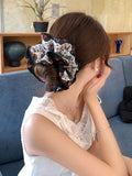 DAIIIBABYYY  -  1pc retro rose flower lace large intestine hair tie, gentle temperament bun hairstyle flower hair rope hair accessories