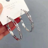 Daiiibabyyy  New Trendy Silver Color Big Circle Hoop Earrings for Women Exaggerated Metal Geometric Smooth Round Earrings Jewelry Gift