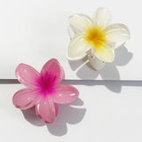 Daiiibabyyy  Bohemian Flower Hair Claw Clip For Women Sweet Floral Hair Claws Crab Clamp Barrettes Hawaiian Headwear Beach Accessories Girl