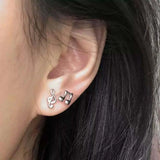 Daiiibabyyy  1Pcs Fashion Silver Color Musical Notes Stud Earrings for Women Minimalist Metal Small Piercing Ear Bone Earrings Y2K Jewelry