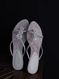 Daiiibabyyy  Fashion Designer Women's Shoes Luxury Rhinestone Low Heel Sandals for Woman Elegant French Style Casual Shoes Sandalias De Mujer