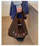 Daiiibabyyy  Fashion Preppy Letter Embroidery Shoulder Bag Vintage Y2k Aesthetic Kawaii Women's Handbags Casual All Match Ins Crossbody Bags