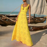 Daiiibabyyy  women's long skirt casual suit for spring and summer fashion new swimsuit with hollow out design sexy swimsuit