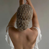 Daiiibabyyy  Bar Mitzvah Crown Hair Hoop Head Chain Bride Tiaras Korean Style Cap Head Chain Hair Accessories Headband