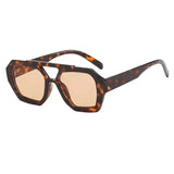 DAIIIBABYYY  -  Leopard Trendy Women Sunglasses Square Chic Decorative Beach Sun Shades for Outdoor Travelling with UV Protection