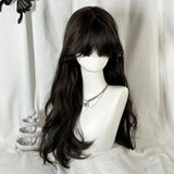 Daiiibabyyy  Natural Coconut Milk Long Straight Hair Full Head Cover Lolita Cosplay Wig Realistic Daily Fake Hair for Women