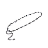 Daiiibabyyy Punk Stainless Steel Cross Choker Necklace for Women Girls Hiphop Gothic Cross Collar Necklace Rock Fashion Jewelry Gifts
