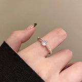 Daiiibabyyy  New Frosted Zircon Ring Neutral Star Adjustable Open Ring Unique Sweet Cool Style Wedding Party Jewelry Accessories Gifts