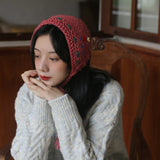 DAIIIBABYY  -  Green Fresh Handmade Hairband Japanese Retro Headscarf Autumn and Winter Ear Protection Earmuffs Cute Lace-up Headbands Women