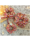 DAIIIBABYYY  -  French Fashion Plaid floralScrunchies for Hair  bow ribbon French girlish ponytail tie hair accessory versatile Hair ties