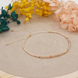 DAIIIBABYYY  -  Irregular Crystal Bracelet Colorful Beaded Waterproof Jewelry Handmade Gift for Women Teen Girl Adjustable Rope Chain Bracelets