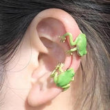 Daiiibabyyy  Personality Fashion Funny Creative Frog Ear Clip Earrings for Women Cute Animal Ear Studs Without Pierced Ear Bone Clip Party