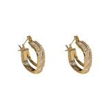 Daiiibabyyy  Elegant Artificial Zircon Inlaid Hoop Earring for Women Golden Trendy All-match & Exquisite Classic Huggies Jewelry Gifts