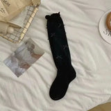 DAIIIBABYYY  -  2pairs Lolita Bow Black White Socks JK Japanese Style Bandage Bowknot Kawaii Sock Women Sweet Girls Cute Cotton Long Socks Sox