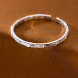 Daiiibabyyy 925 Sterling Silver Bamboo Frosted Bracelet for Women Temperament Retro  Jewelry Birthday Gift Wholesale