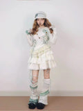 Daiiibabyyy  Autumn Girls Japanese Lace Sock Covers Bowknot Sweet Y2K Lolita Jk Calf Socks Ins Style Shibuya Spice Girls Stacking Socks