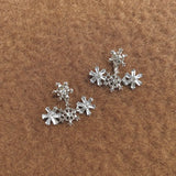 Daiiibabyyy  Niche Snowflake Geometric Two-wear Style Ear Studs For Women Christmas Cool Fashion Jewelry Creative Gifts