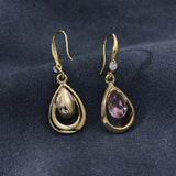 Daiiibabyyy  Fashion Style Inlaid with Droplet Shaped Cubic Zirconia Drop Hook Earrings Jewelry Gift for Women