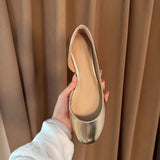Daiiibabyyy  Round Toe Slip on Women's Ballet Flats New Casual Fashion Comfortable Soft Leather Daily Dress Versatile Ladies Footwear