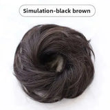 DAIIIBABYYY  -  Women's Low Bun Hair Wig Fake Hair Circle Twist Hair Pack Ancient Style Flower Bud Fluffy Hair Extension Real Human Hair