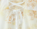 Daiiibabyyy  Sexy Wood ears V neck Light Yellow Floral Print Ruffles Strap Sling Dress Summer Woman Ruffles Hem Midi Dresses Robe Vestidos