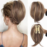 Daiiibabyyy  Synthetic Messy Bun Hair Piece Scrunchies for Women Straight Chignon Ponytail Clip in Hair Extensions Tousled Updo