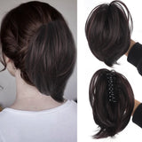 Daiiibabyyy  Synthetic Messy Bun Hair Piece Scrunchies for Women Straight Chignon Ponytail Clip in Hair Extensions Tousled Updo
