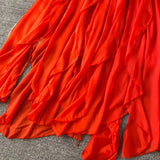 DAIIIBABYYY  -  Retro Ruffle chiffon halter off shoulder backless Dress asymmetrical Casual sweet High Waist evening Women Summer dresses