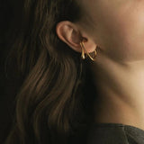 DAIIIBABYYY  -  INS Trendy Plated Stainless Steel Geometric Ear Clips Cuff Statement Golden Metal Non Piercing Ear Clip Jewelry Gift