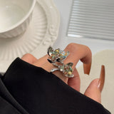 DAIIIBABYYY  -  New Chinese style new European and American palace retro ring forest flower green Czech bead ring