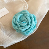DAIIIBABYYY  -  Cloth Flower Hair Claw Large Simulated Flower Acrylic Rose Hair Catches Ponytail Holder Blue Hair Crab Clip Beach