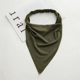 Daiiibabyyy  New Fashion Bohemian Solid Color Hair Scrafs Turban Headband Sweet Cotton Headscarf Triangle Bandanas For Women Hair Accessories