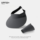 DAIIIBABYYY  -  Seamless Integrated Sunscreen Hat with UV Protection in Summer Foldable Ultra-light Empty Top Hat with Large Brim