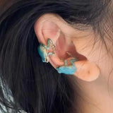 Daiiibabyyy  Personality Fashion Funny Creative Frog Ear Clip Earrings for Women Cute Animal Ear Studs Without Pierced Ear Bone Clip Party