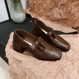 DAIIIBABYYY  -  Pumps Women Shoes Block Heel Mary Janes PU Leather Buckle Black Brown Ballet Shoes High Heel