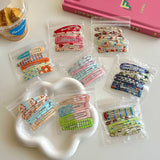 Daiiibabyyy  4 Ladies' Hair Clips Set Korean Polka Dot Dopamine Cute Kawaii Sweet Hair Clips Fashion Versatile Hair Accessories For Children