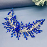 Daiiibabyyy  Champagne Bridal Headbands Head Jewelry Blue Crystal Wedding Hair Accessories Birthday Tiara Red Party Hairpiece for Woman