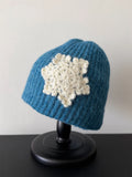 Daiiibabyyy  Crochet Snowflake Knitted Beanies Cap For Men&Women Winter Warm Unisex Hooded Hat Balaclava Cap Outdoor Ski Beanie Coldproof Hat