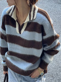 Daiiibabyyy  Retro Stylish Women's Knitted Sweater Loose Fit Overhead Neck Design Cashmere Autumn Winter Fashion Lazy Style Versatile Sweater