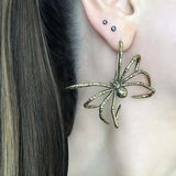 Daiiibabyyy  Gothic Metal Spider Pendant Earrings for Women Exaggerated Gold Color Big Spider Personality Earrings Party Jewelry Gifts