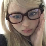 Daiiibabyyy  Vintage Fashion Computer Glasses Frame Women Men Anti Blue Light Red Korean Square Eyewear Glasses Optical Spectacle Eyeglass